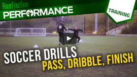 Soccer Skills Shooting Practice: Pass Dribble Finish